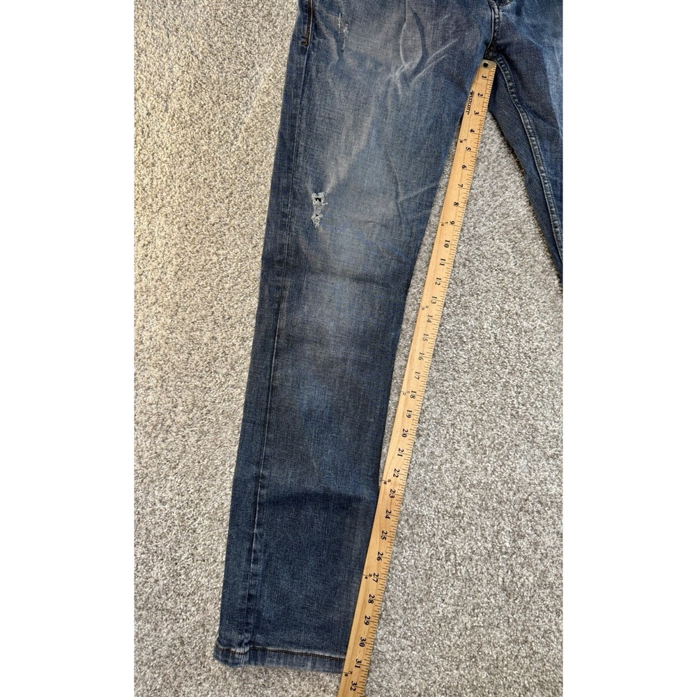 Buffalo Men's Denim Blue Slim Fit Distressed Jeans Size 36X32 Bronco Fit Dark - Picture 2 of 10